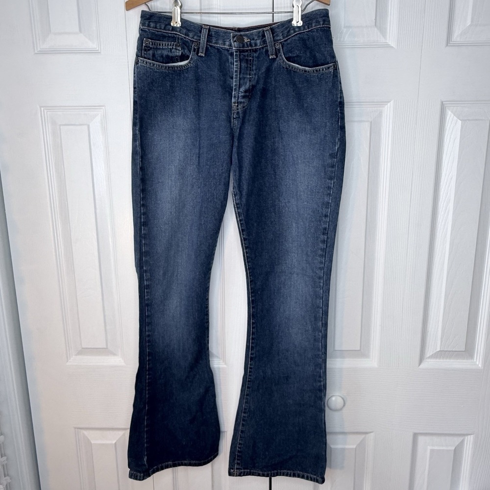 Vintage USA Made Abercrombie And Fitch Women's Flare‎ Blue Jeans Button Fly Sz 4